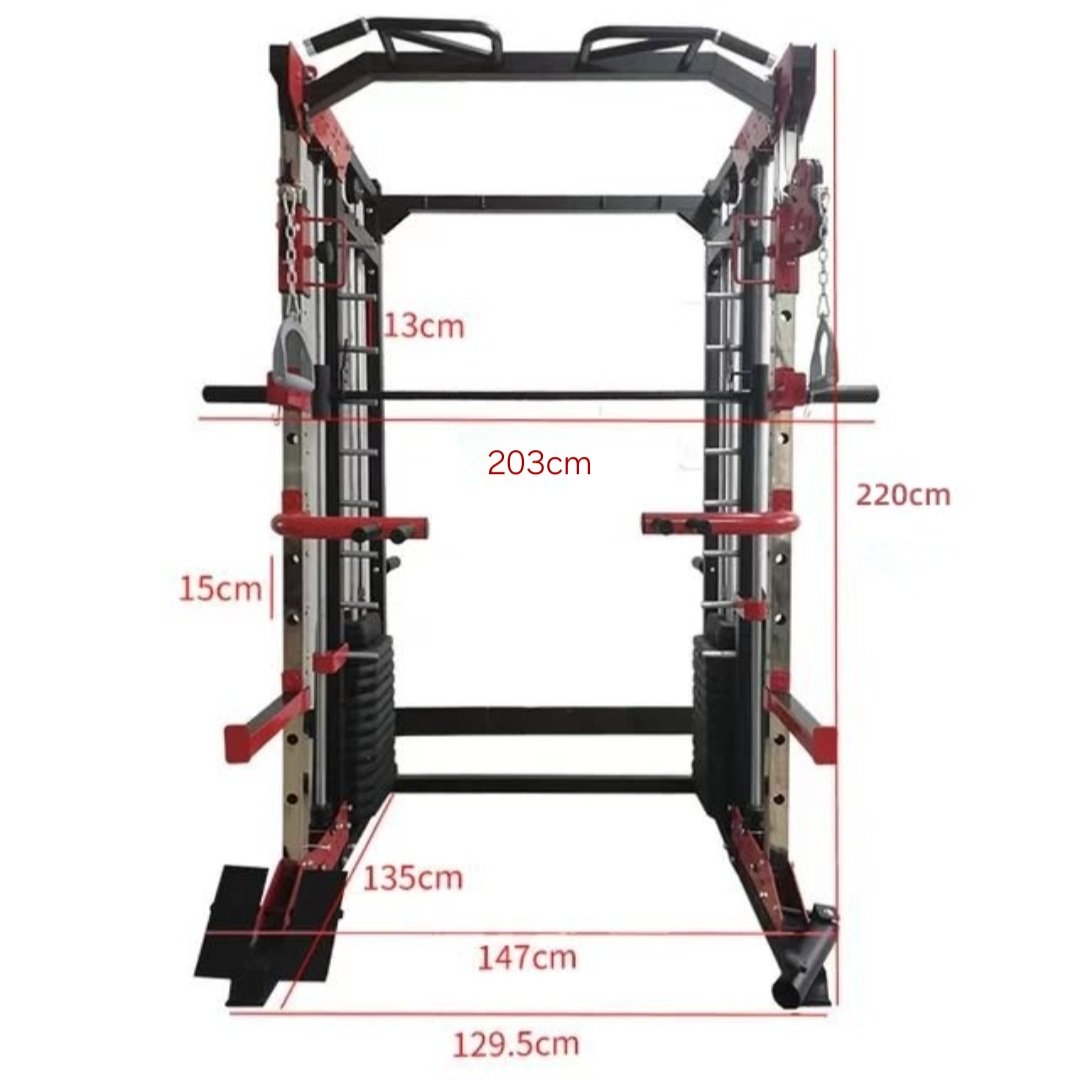 כלוב קרוס אובר וסמיט משין מקצועי עם 150 קג משקולות מובנה לנדמיין מתח מקבילים וספוטרים 4 כלוב קרוס אובר וסמיט משין מקצועי עם 150 קג משקולות מובנה לנדמיין מתח מקבילים וספוטרים – תמונה 4