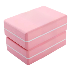 זוג קוביות יוגה מקצועיות 320גרם כל קובה.  בלוק ורוד קוביה קלאסי