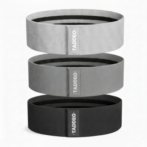 סט 3 גומיות בד לולאה לאימון עבות דרגות קושי שונה שחור RESISTANCE BANDS