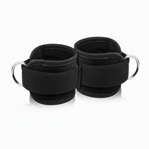 זוג רצועות קרסול לרגל לפולי תחתון , סט שחור