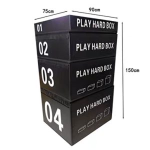 סט 4 קוביות פליאומטריות קפיצה שחור פליאומטרי PLYOMETRICS Foam Plyo Box SET