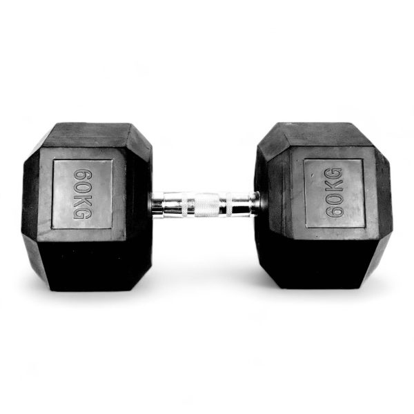 משקולת יד שחור משושה משקל כבד 60 קג הקסוגן DUMBBELLS HEX