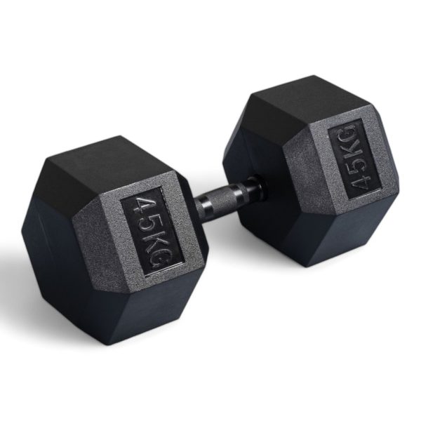 משקולת יד שחור משושה משקל כבד 45 קג הקסוגן DUMBBELLS HEX