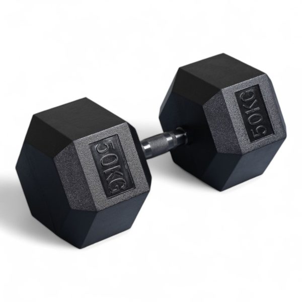 משקולת יד שחור משושה משקל כבד 50 קג הקסוגן DUMBBELLS HEX