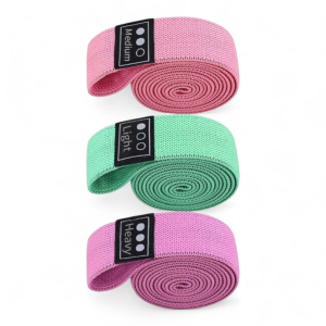 סט 3 גומיות בד ארוכות לאימון עבות ברמת קושי שונה  RESISTANCE BANDS