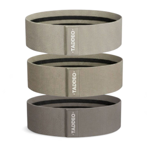 סט 3 גומיות בד לולאה לאימון עבות דרגות קושי שונה מוקה RESISTANCE BANDS